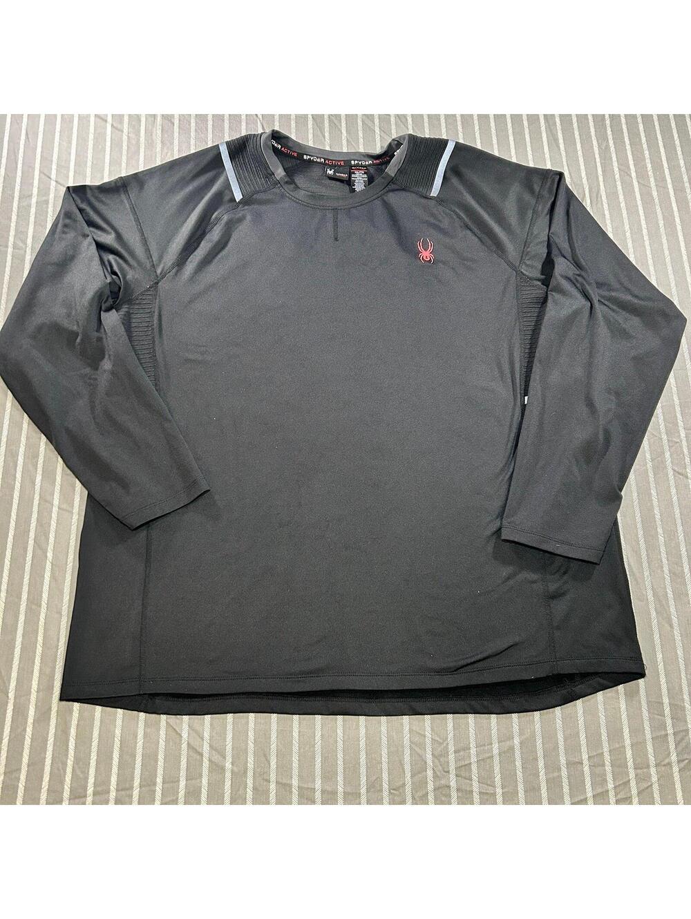 SPYDER ACTIVE Men’s Midweight Pullover Layer Long Sleeve Shirt XXL Black